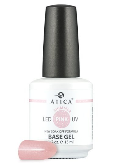 Base Gel PINK SHIMMER Atica 15 ml