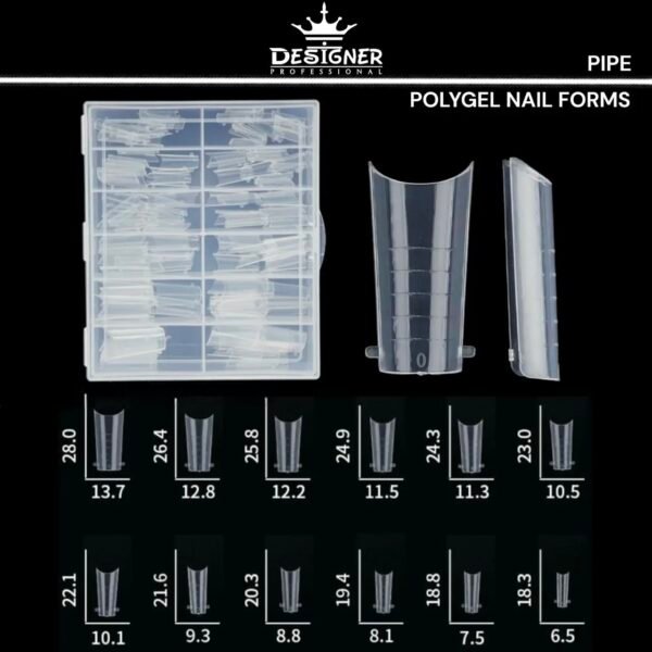 Plastic Nail Tips(Dual Form) Designer 'PIPE' - immagine 2