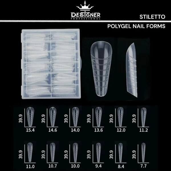 Plastic Nail Tips(Dual Form) Designer ‘STILETTO' - immagine 2
