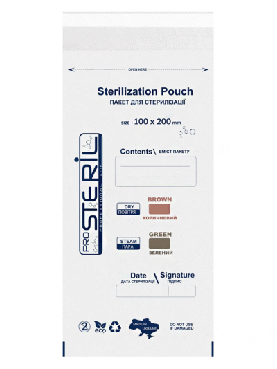 ProsteriL Buste di Sterilizzazione 100×200 mm (bianche) – Confezione da 100 pezzi